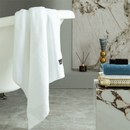 Kit Completo Raffah - 2 toalhas de Banho, 1 de Rosto e 1 de Piso Residêncial Branca